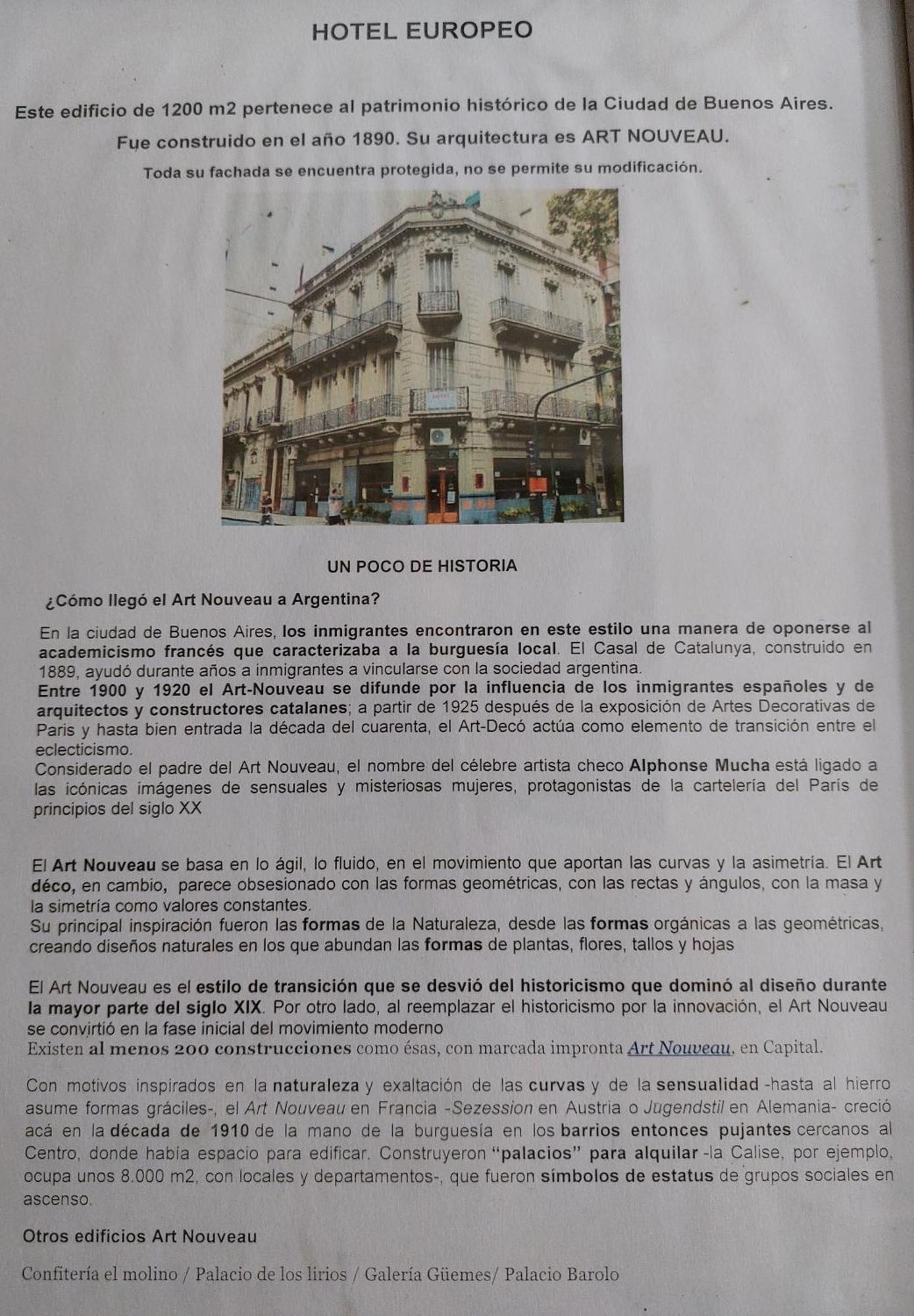 Hotel Europeo Buenos Aires Eksteriør billede